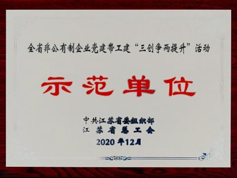 征途国际集团荣获全省非公有制企业党建带工建 “三创争两提升”活动示范单位